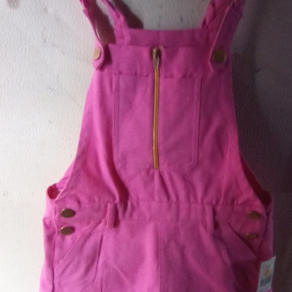 Girls Pink Overall Dress with Front Zip